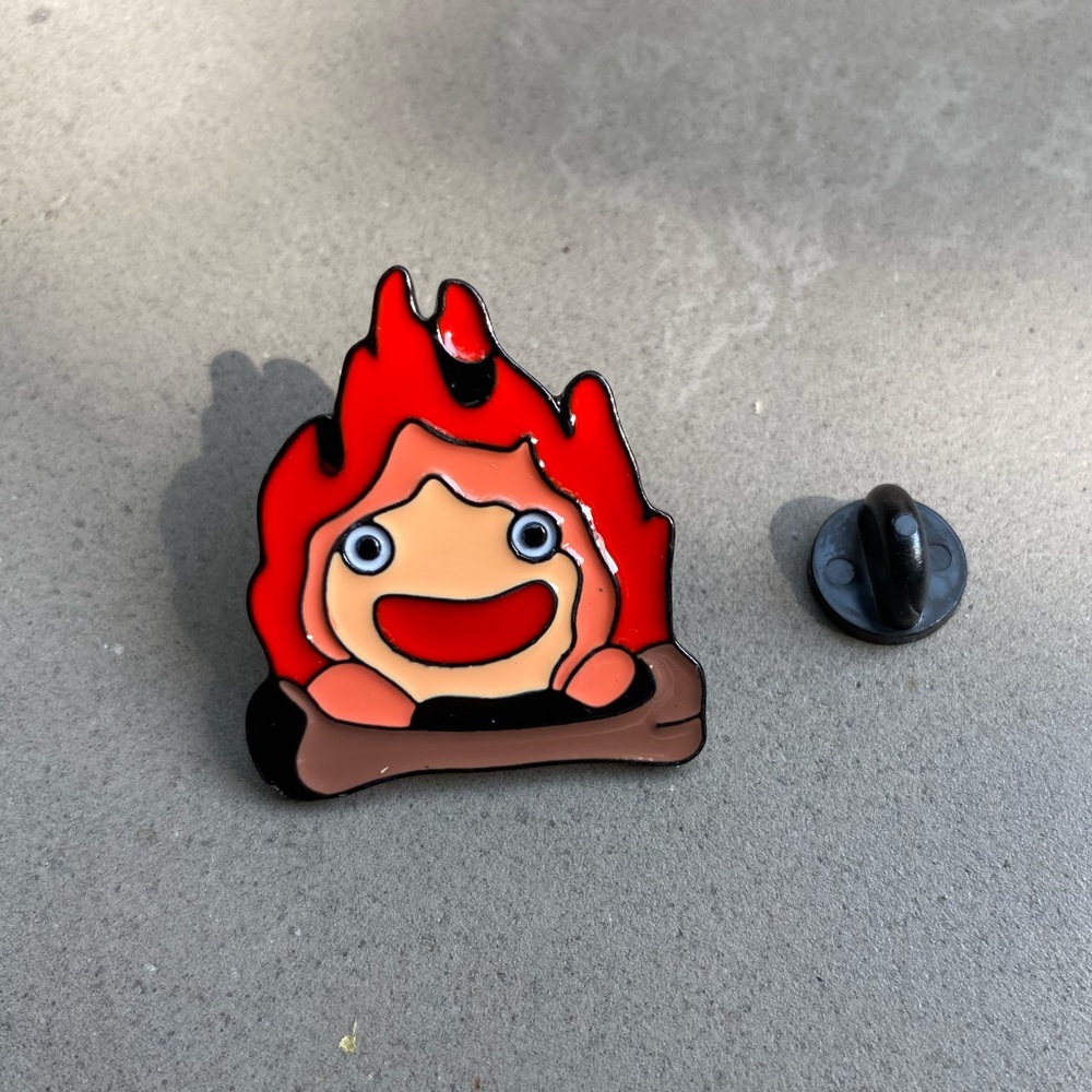 Howls Moving Castle Calcifer Metal Pin Lapel Brooch Hayao Miyazaki Studio Ghibli